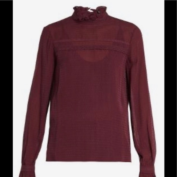 Saloni Emile D silk top basket weave dark plum sz0 - Picture 1 of 11